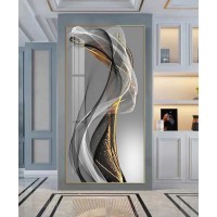Crystal Wall Painting Grey Color 70*140 Cm With Led Light